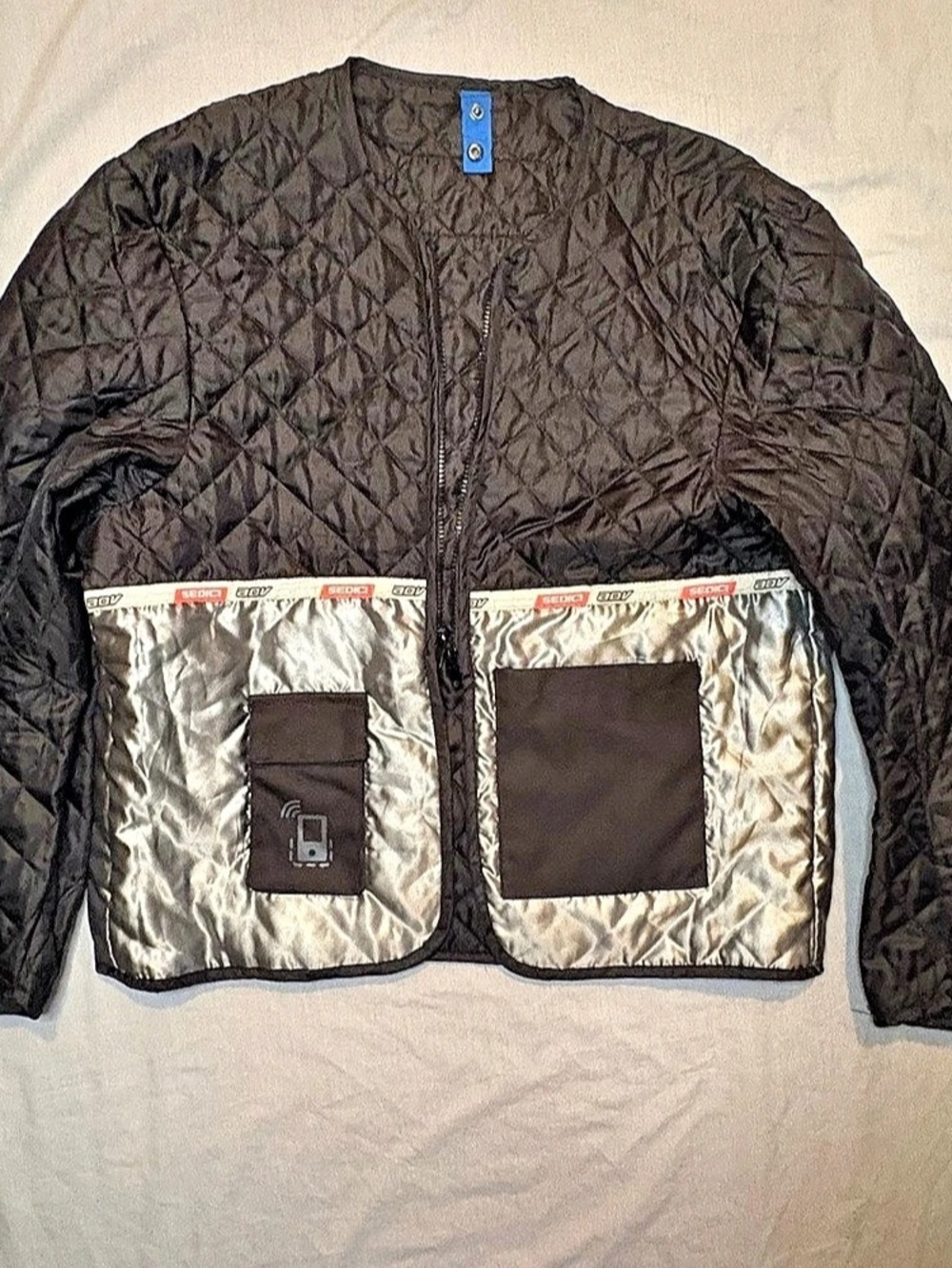 Sedici ADV Series Motorcycle Jacket Liner in Black & Silver Size Large